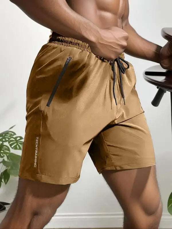 Men's High Waist Letter Print Summer Shorts-The Yellow Prime