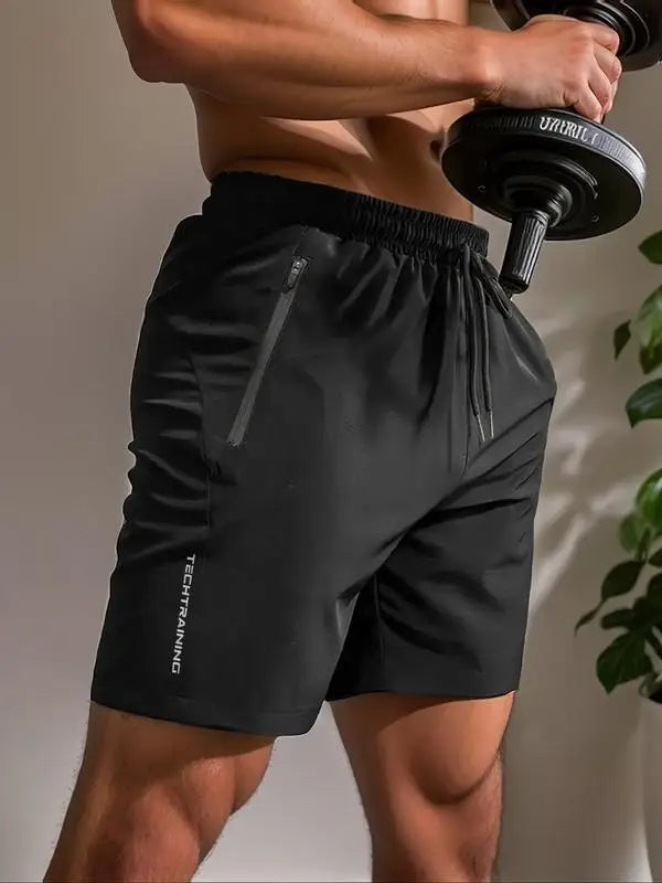 Men's High Waist Letter Print Summer Shorts-The Yellow Prime