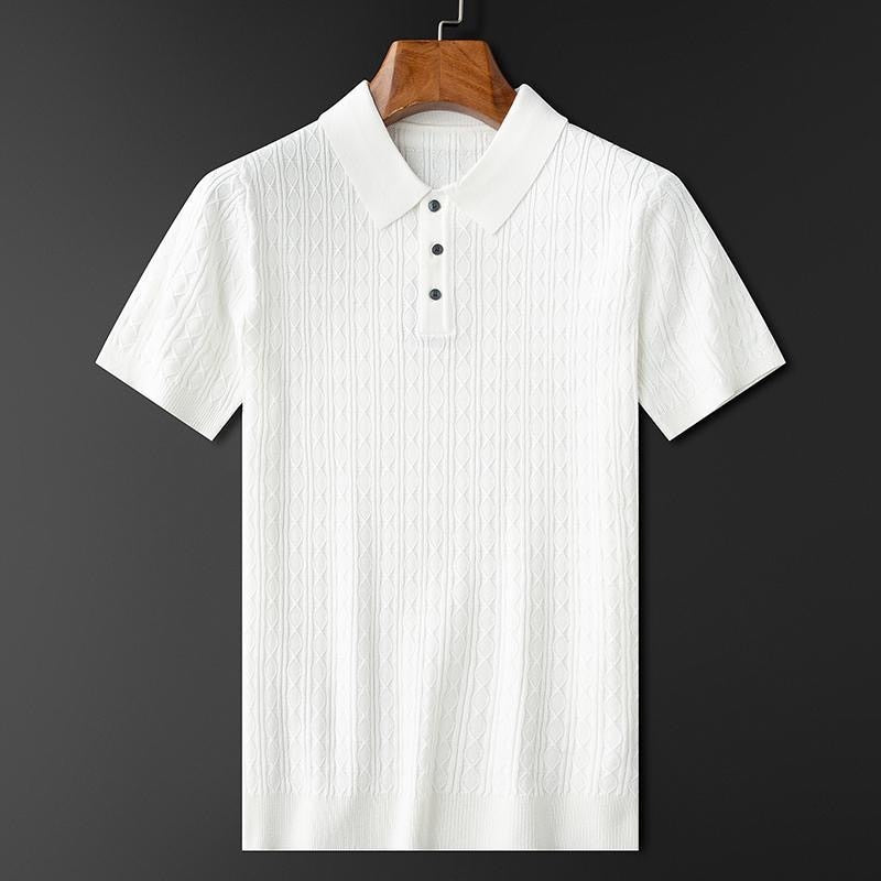 Men's Knitted Polo Shirt-The Yellow Prime