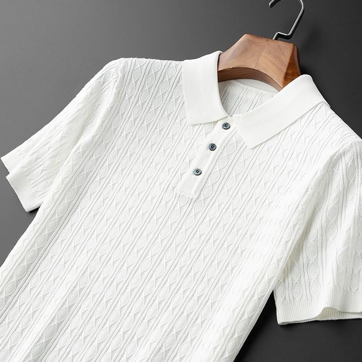 Men's Knitted Polo Shirt-The Yellow Prime
