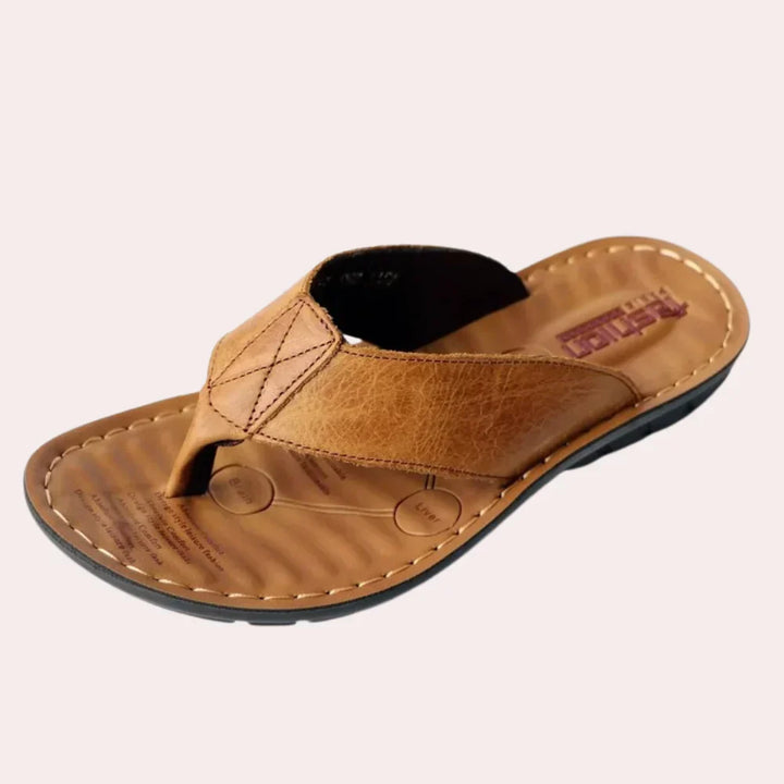Men's Leather Slippers with Premium Comfort-The Yellow Prime