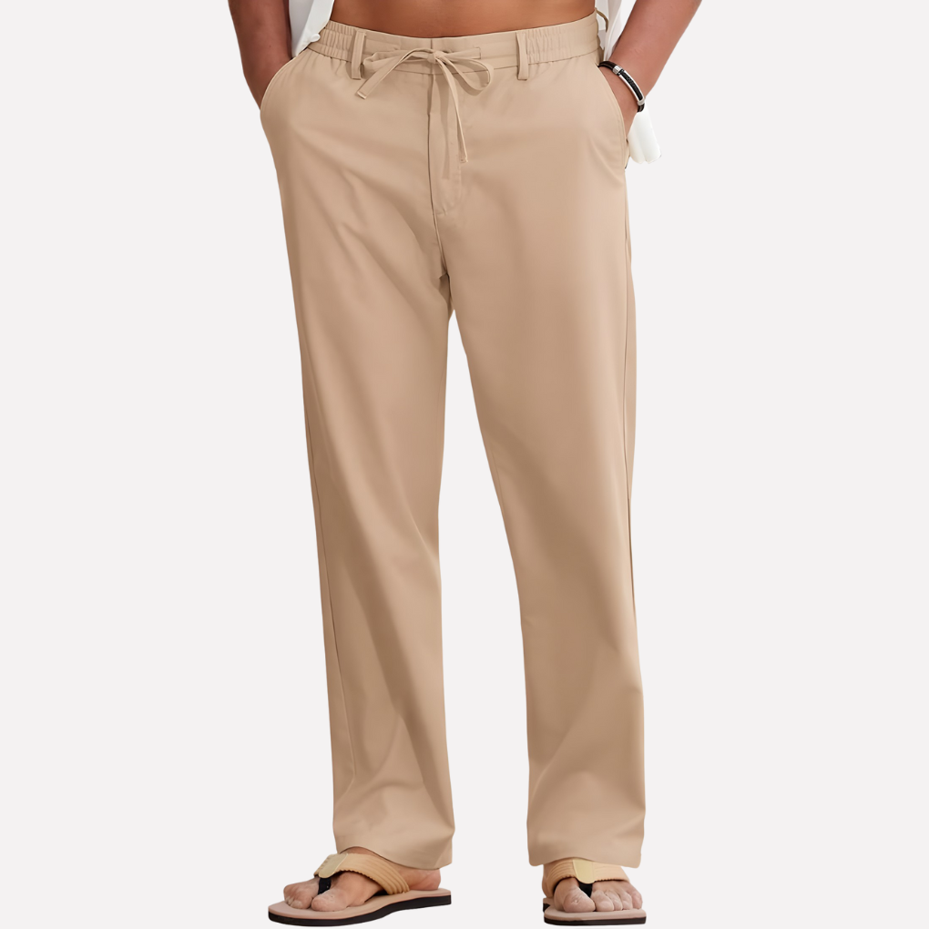 Men's Lightweight Cotton Linen Trousers-The Yellow Prime