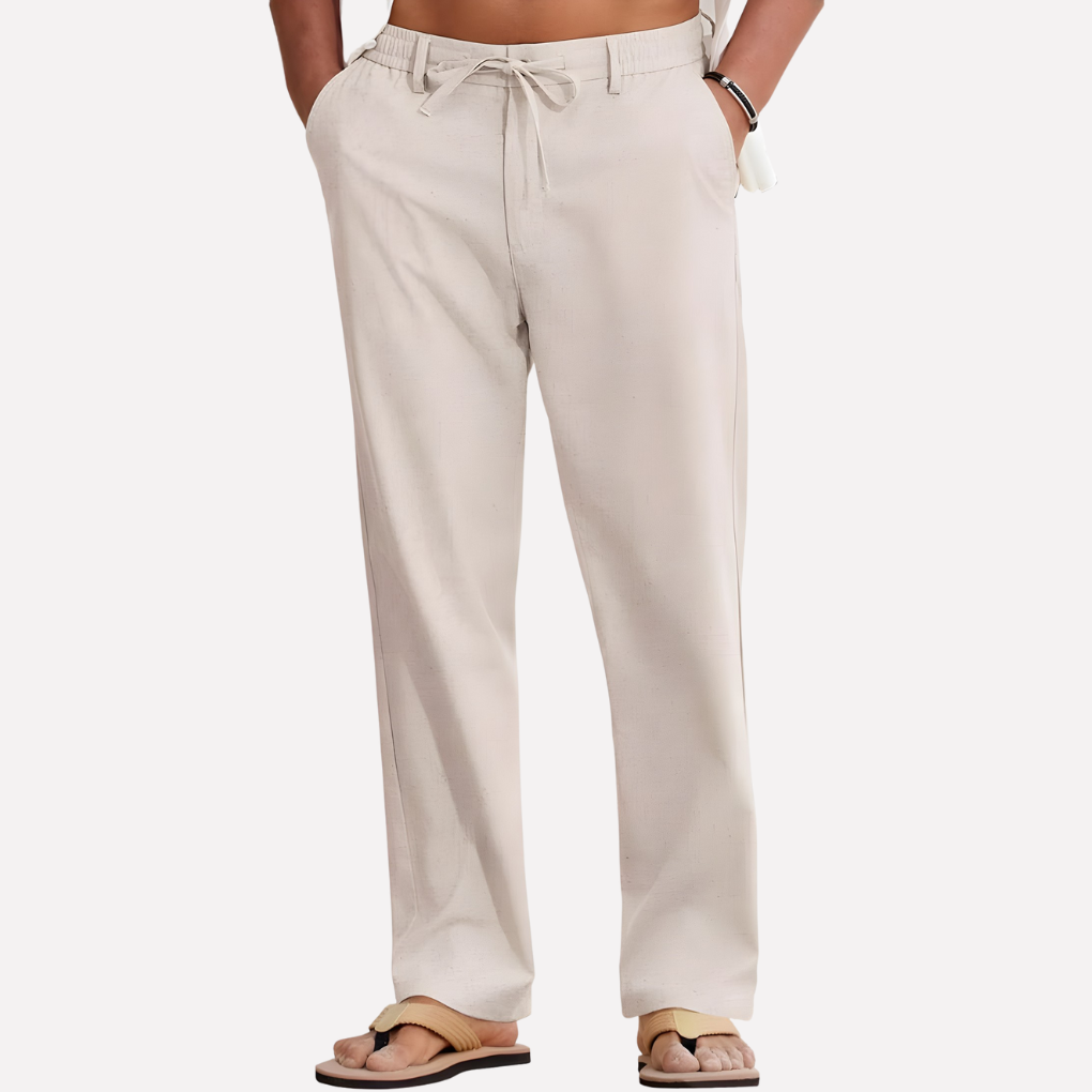 Men's Lightweight Cotton Linen Trousers-The Yellow Prime