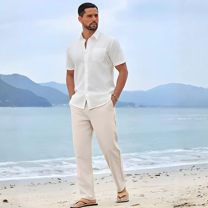 Men's Lightweight Cotton Linen Trousers-The Yellow Prime