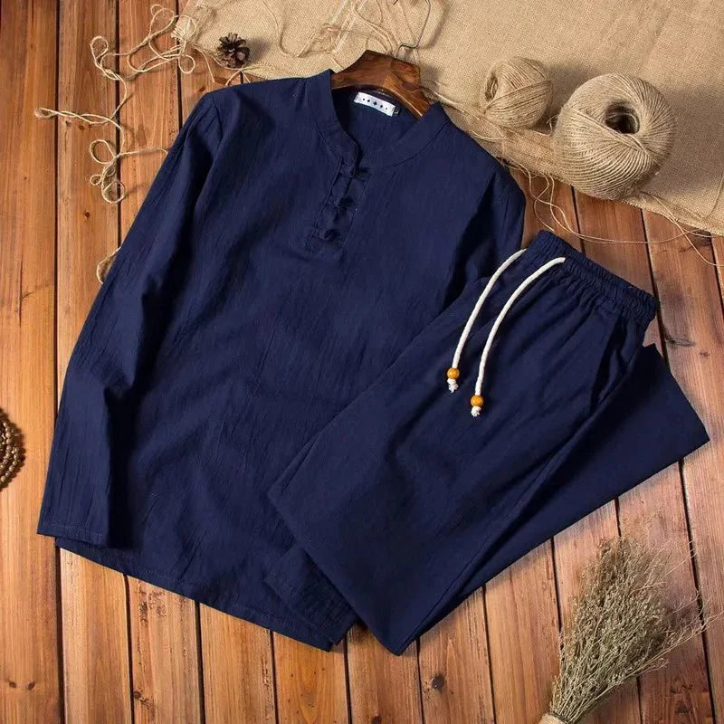 Men's Lightweight Cotton Loungewear Set – Breathable and Relaxed Fit-The Yellow Prime