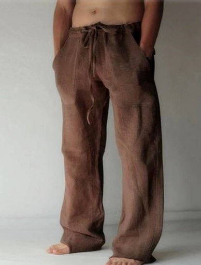 Men's Lightweight Linen Trousers | Long Fit-The Yellow Prime