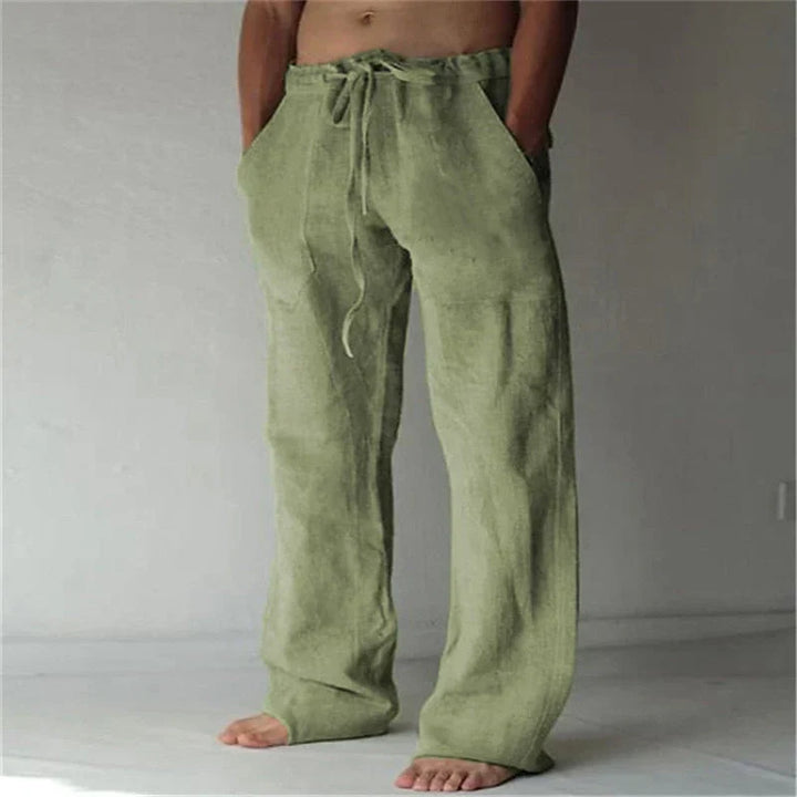 Men's Lightweight Linen Trousers for Spring and Autumn-The Yellow Prime