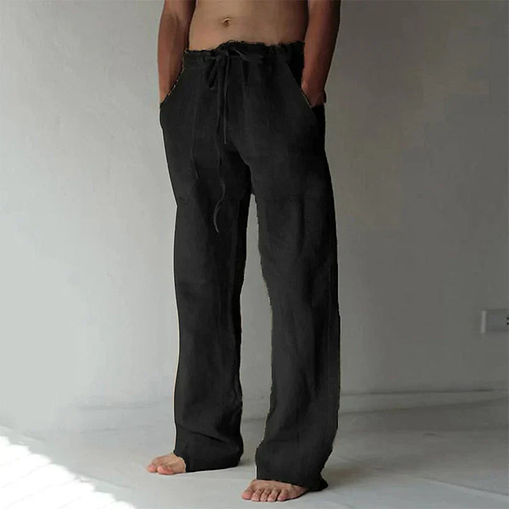 Men's Lightweight Linen Trousers for Spring and Autumn-The Yellow Prime
