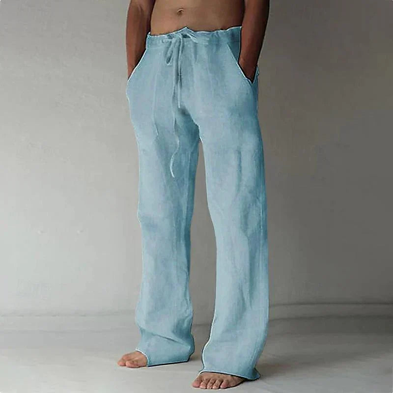 Men's Lightweight Linen Trousers for Spring and Autumn-The Yellow Prime
