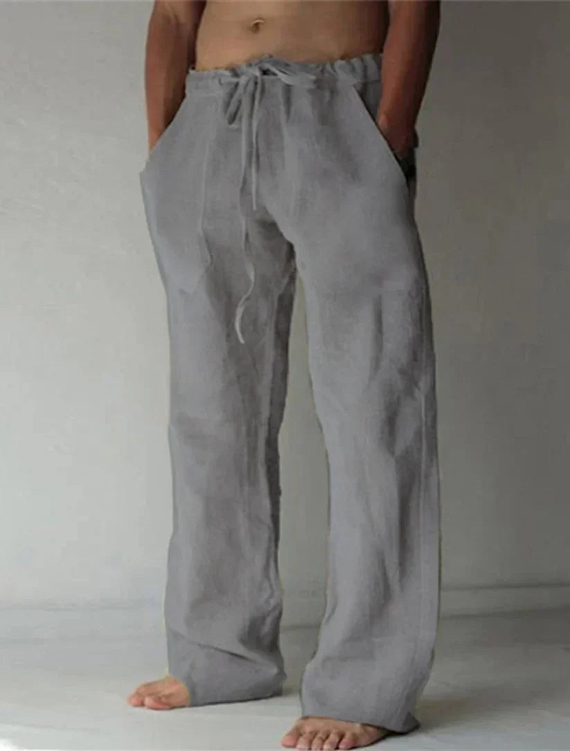Men's Lightweight Linen Trousers for Spring and Autumn-The Yellow Prime
