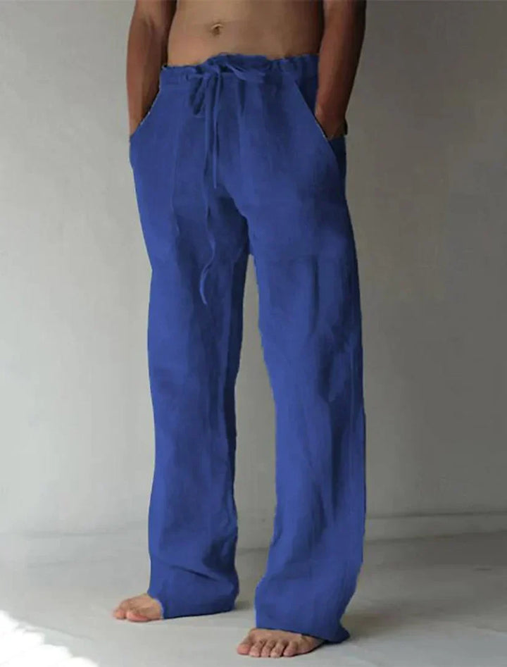 Men's Lightweight Linen Trousers for Spring and Autumn-The Yellow Prime