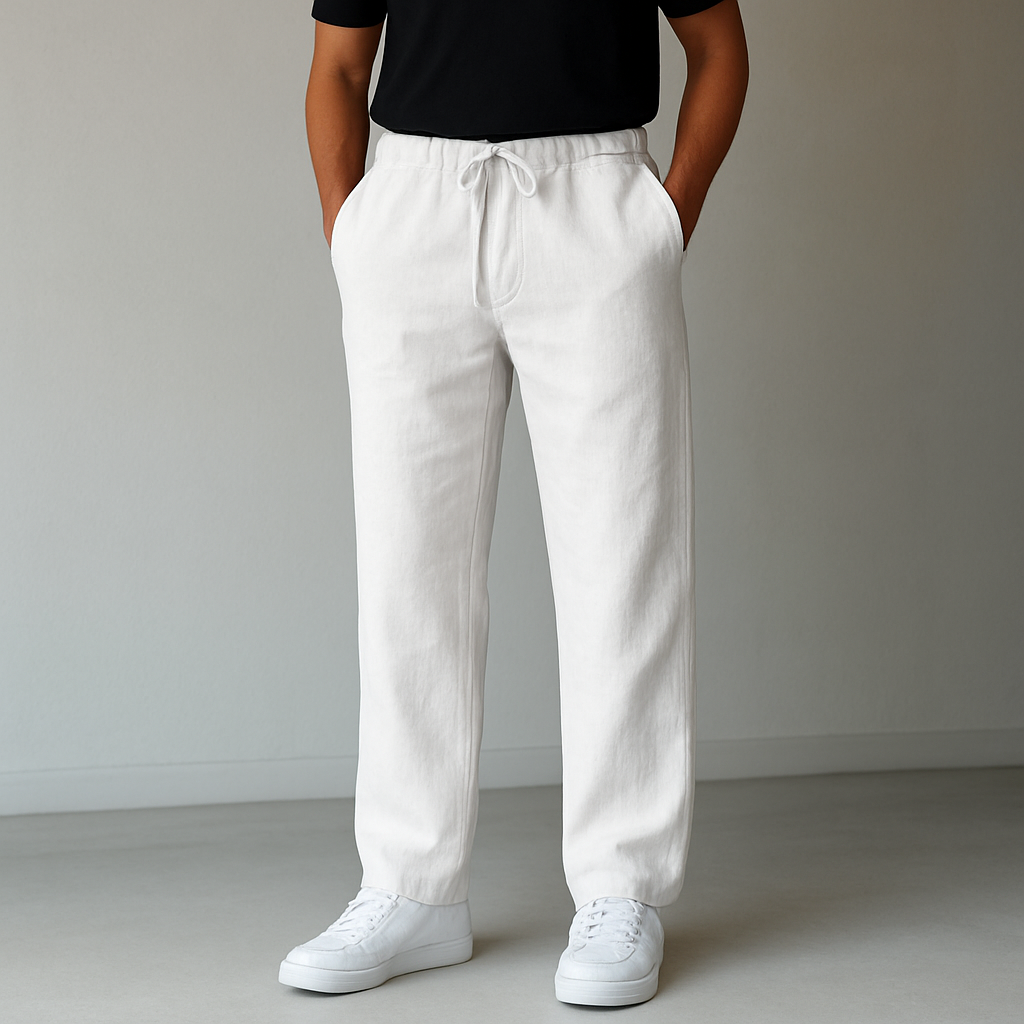 Men's Linen Casual Pants-The Yellow Prime