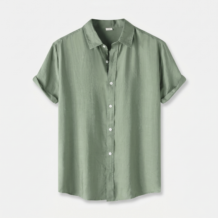 Men's Linen Short-Sleeved Casual Shirt for Summer Wear-The Yellow Prime