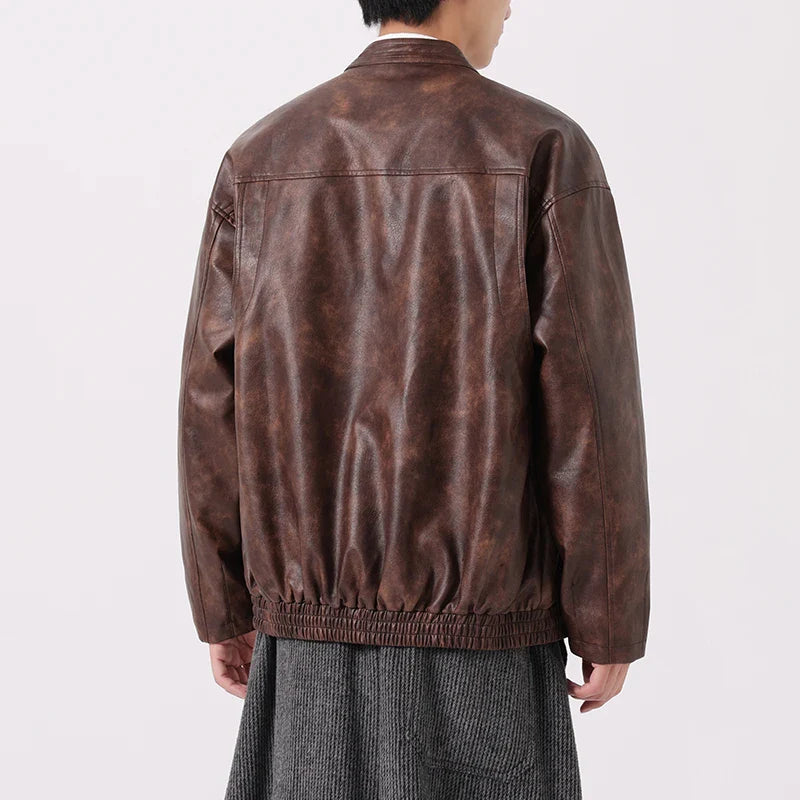 Men's Matte Leather Jacket - Easton Style-The Yellow Prime