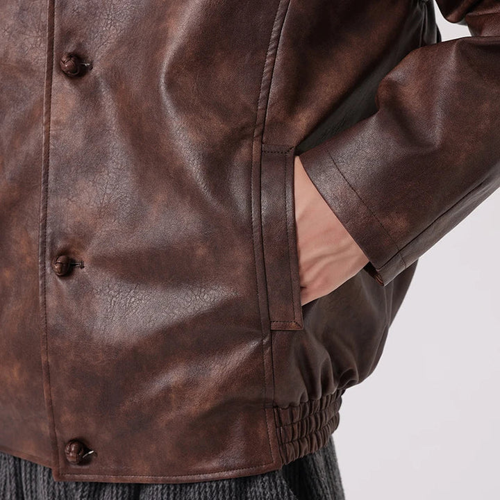 Men's Matte Leather Jacket - Easton Style-The Yellow Prime