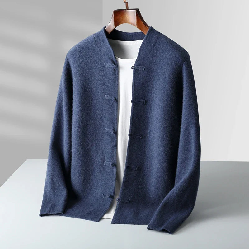 Men's Merino Wool Cardigan - Stylish and Comfortable Knitwear-The Yellow Prime