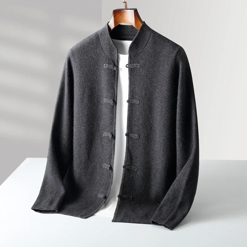 Men's Merino Wool Cardigan - Stylish and Comfortable Knitwear-The Yellow Prime