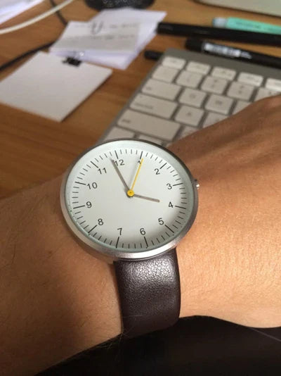 Men's Minimalist 40mm Quartz Watch with Yellow Second Hand-The Yellow Prime