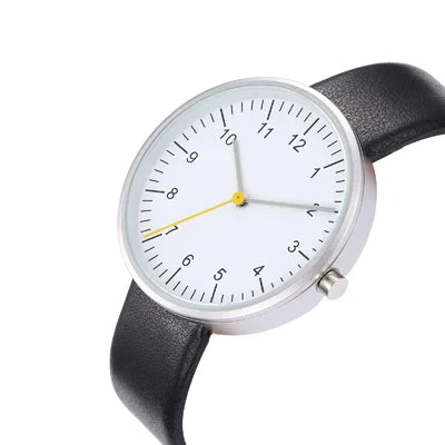 Men's Minimalist 40mm Quartz Watch with Yellow Second Hand-The Yellow Prime