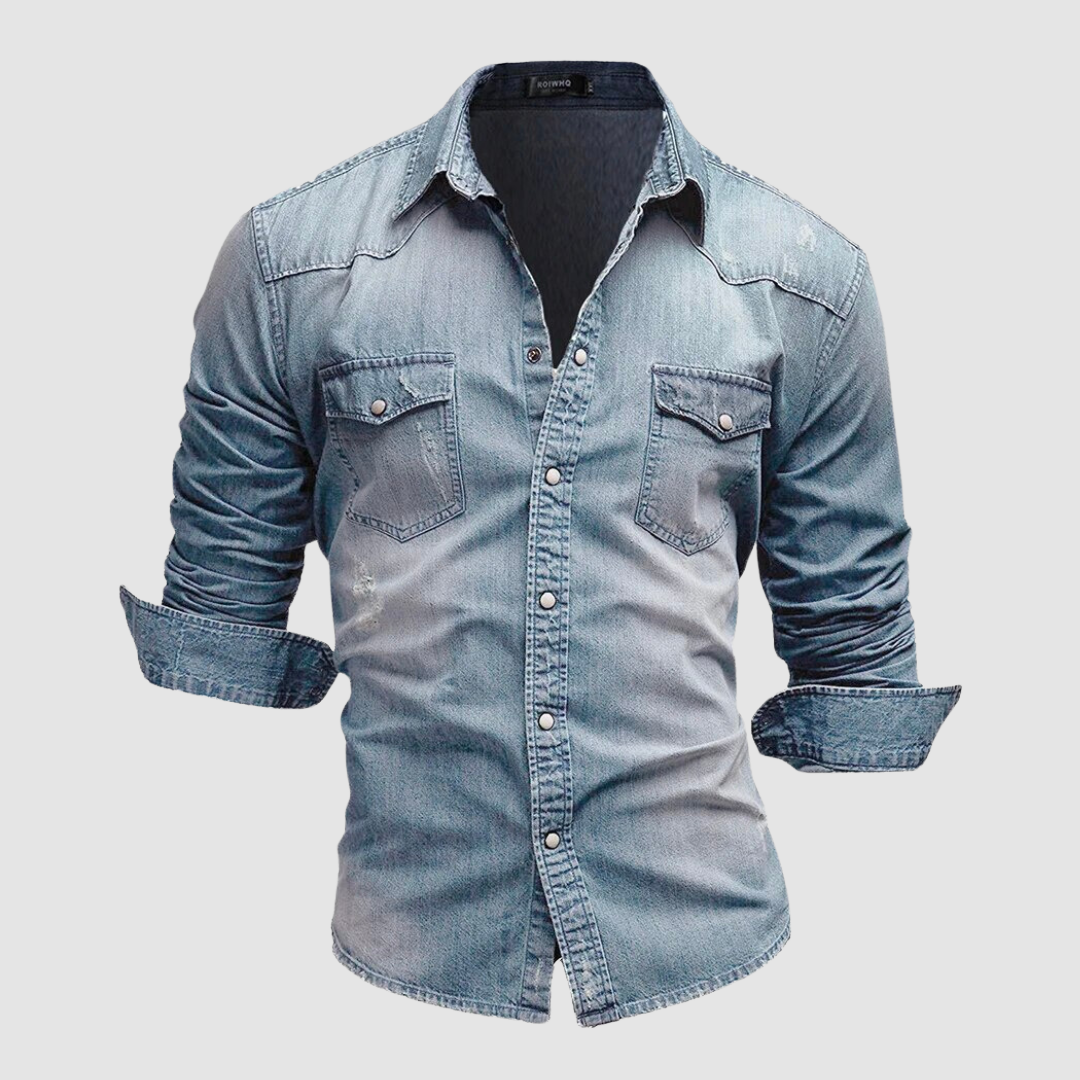 Men's Modern Denim Shirt-The Yellow Prime