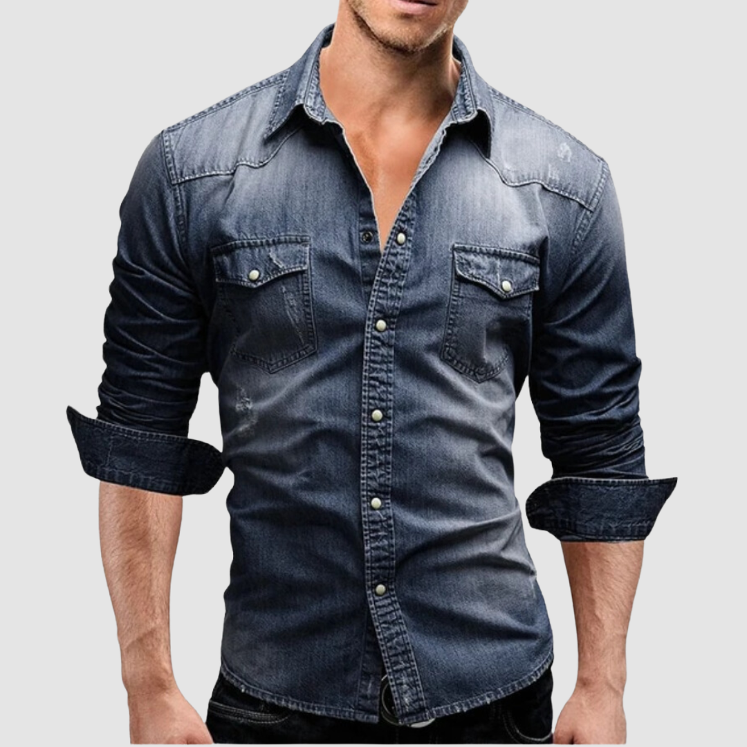Men's Modern Denim Shirt-The Yellow Prime