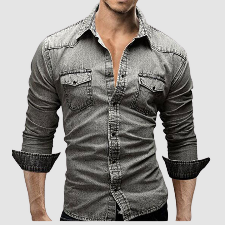 Men's Modern Denim Shirt-The Yellow Prime