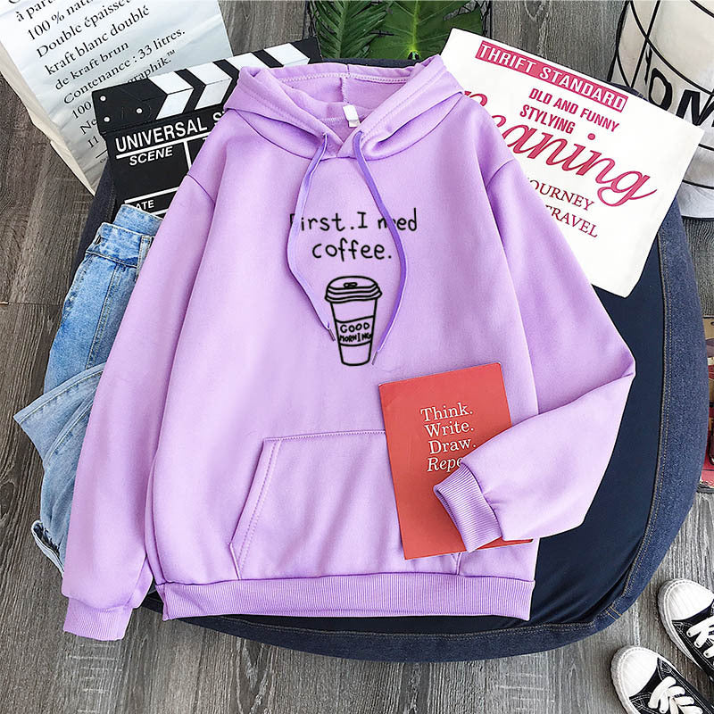 Men's Oversized Cozy Hoodie - Coffee Graphic Print, Fleece-The Yellow Prime