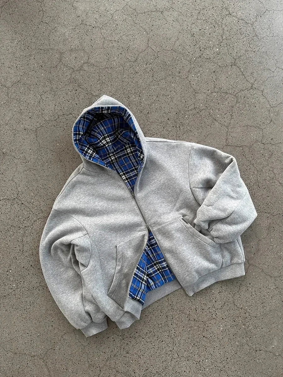 Men's Oversized Cozy Zip Hoodie - Boxy Cut, Cotton Blend-The Yellow Prime