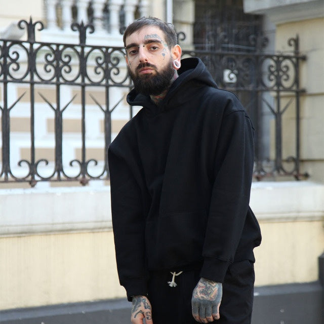 Men's Oversized Relaxed Hoodie - Boxy Cut Cotton Layering-The Yellow Prime