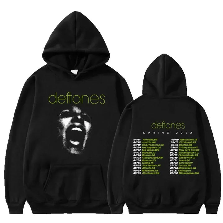 Men's Oversized Retro Punk Hoodie - Polyester Streetwear-The Yellow Prime