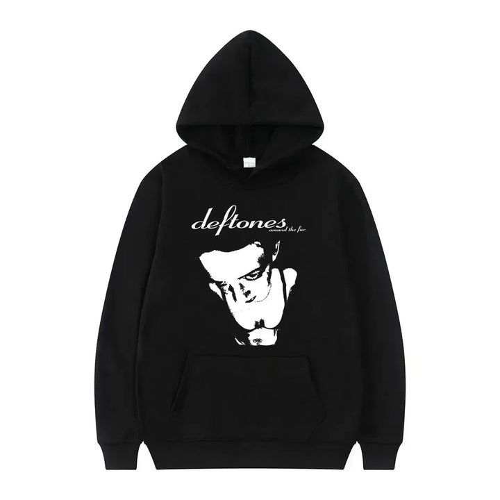 Men's Oversized Retro Punk Hoodie - Polyester Streetwear-The Yellow Prime