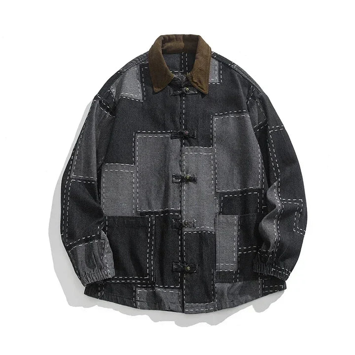 Men's Patchwork Denim Jacket - Thornhill Style-The Yellow Prime