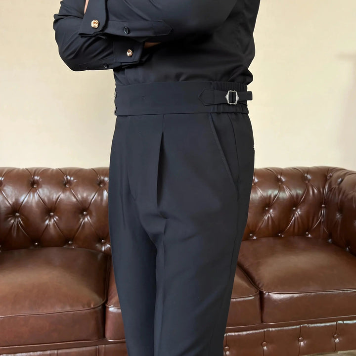 Edward | Men's Pleated Double Button Dress Trousers
