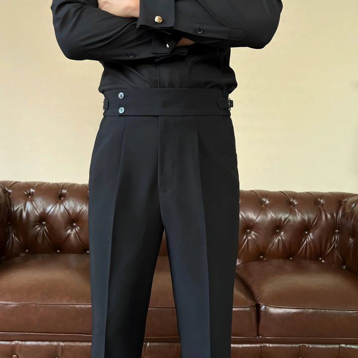 Edward | Men's Pleated Double Button Dress Trousers
