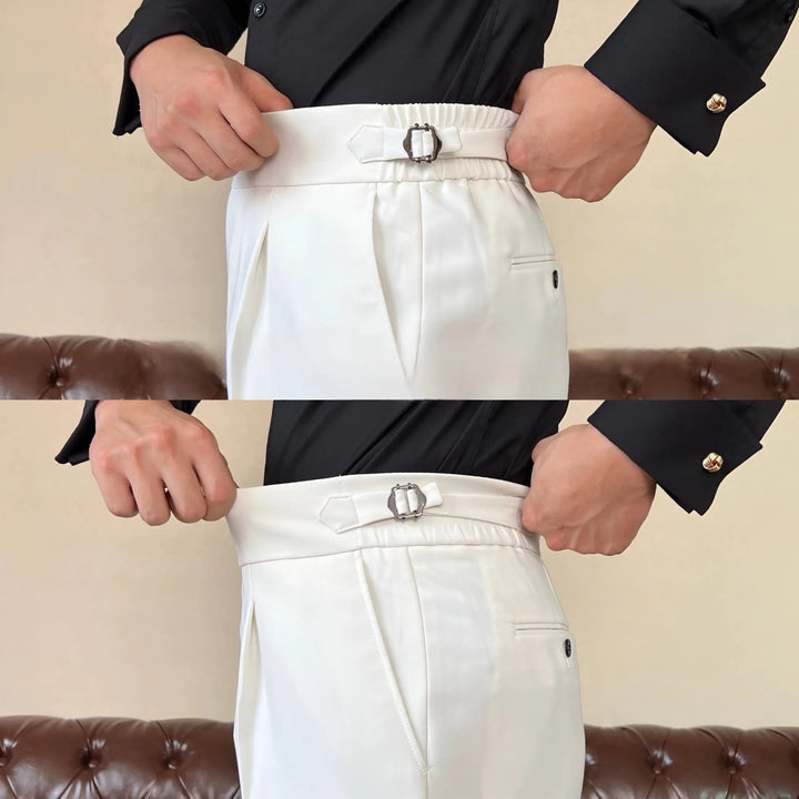 Edward | Men's Pleated Double Button Dress Trousers