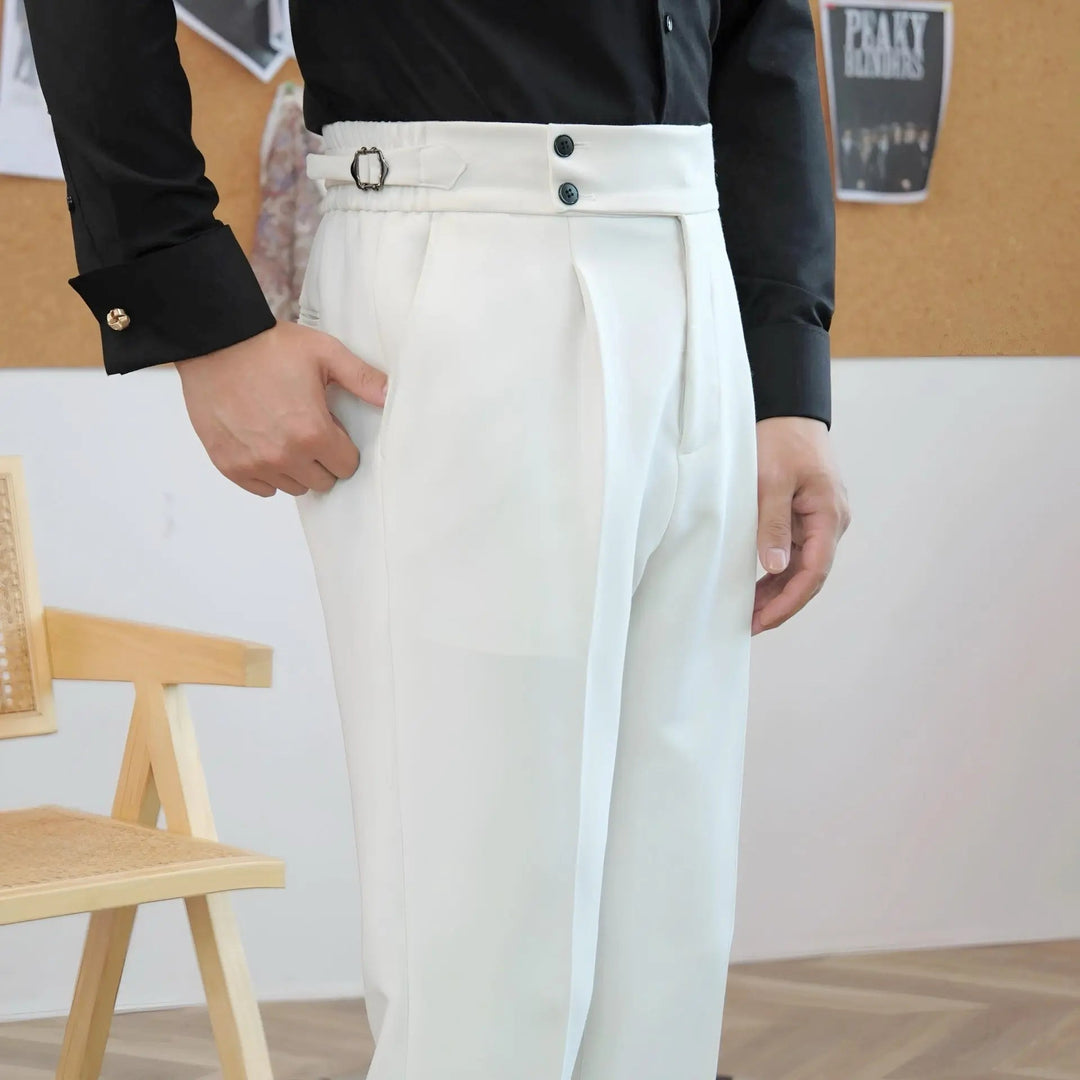 Edward | Men's Pleated Double Button Dress Trousers
