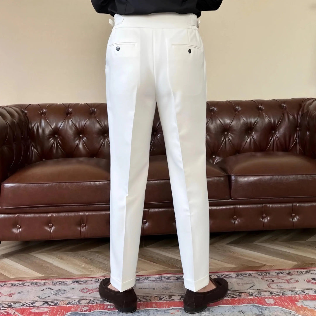 Edward | Men's Pleated Double Button Dress Trousers