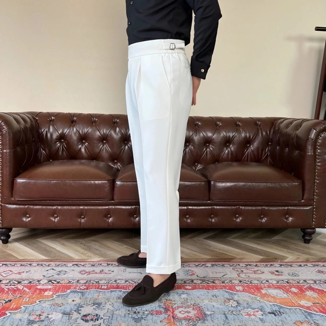 Edward | Men's Pleated Double Button Dress Trousers