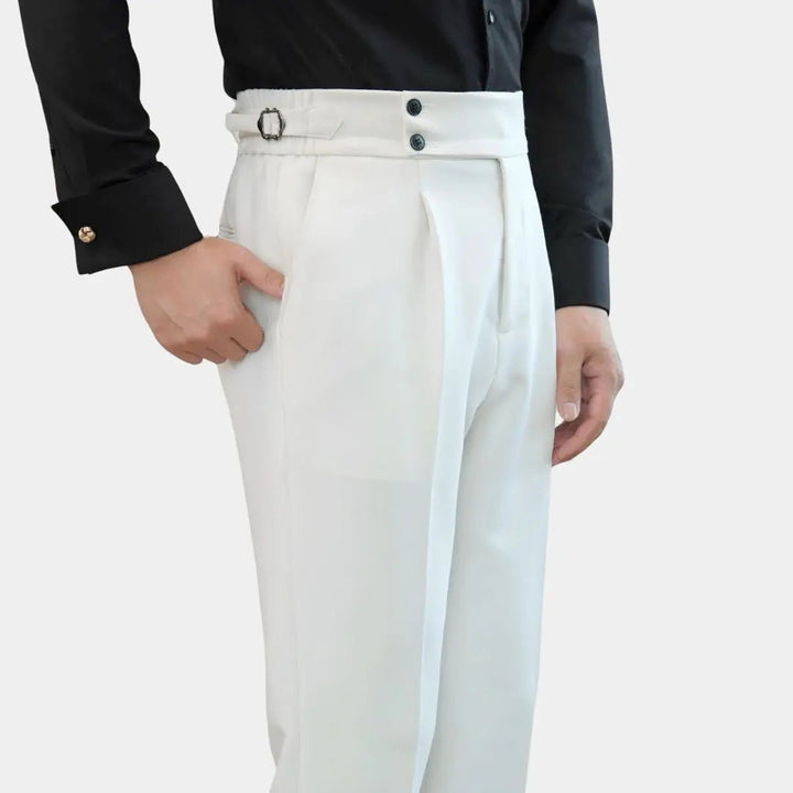 Edward | Men's Pleated Double Button Dress Trousers