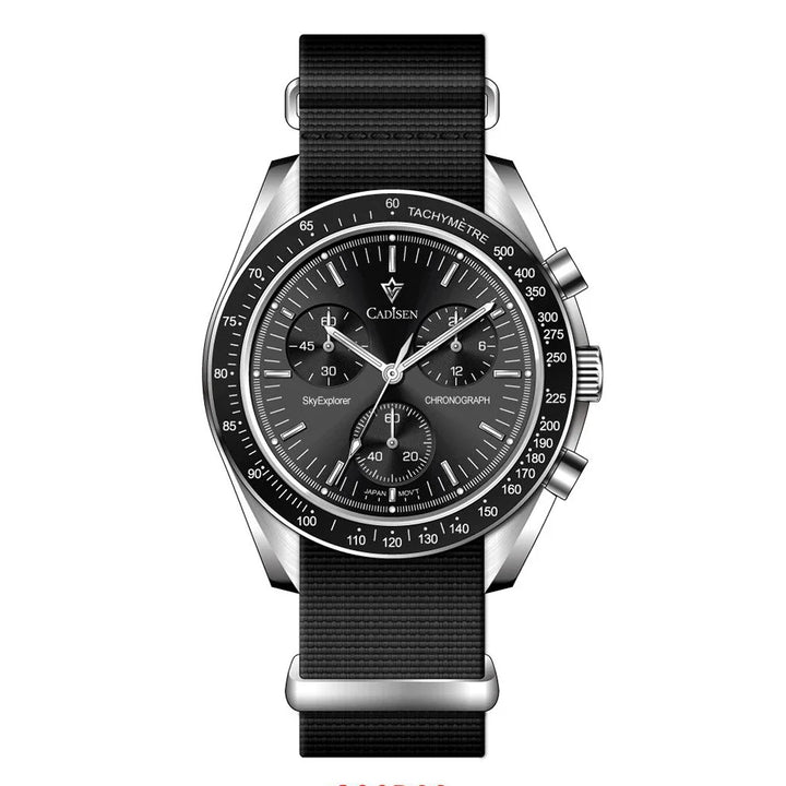 Men's Quartz Chronograph Canvas Watch with Sapphire Crystal-The Yellow Prime