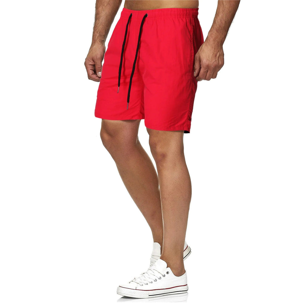 Men's Quick-Drying Solid Color Fitness Swim Trunks-The Yellow Prime