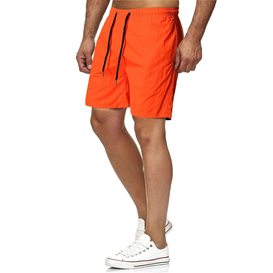 Men's Quick-Drying Solid Color Fitness Swim Trunks-The Yellow Prime