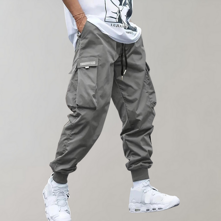 Men's Relaxed Fit Black Cargo Pants, Breathable Casual Trousers-The Yellow Prime