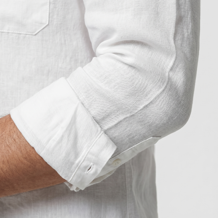 Men's Relaxed Fit Linen Overshirt-The Yellow Prime