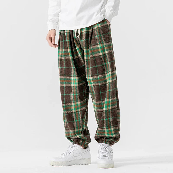 Men's Retro Plaid Joggers-The Yellow Prime