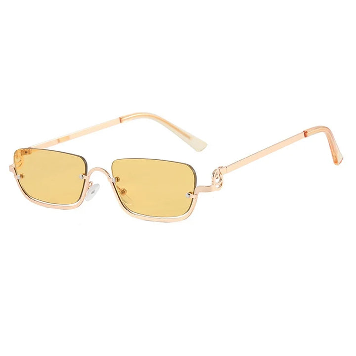 Men's Robust Sunglasses - Square Metal Frame, UV Protection for Travel-The Yellow Prime