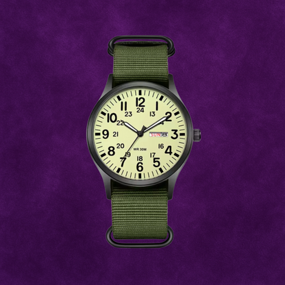 Men's Rugged Outdoor Watch – Waterproof, Scratch-Resistant, Nylon Strap-The Yellow Prime