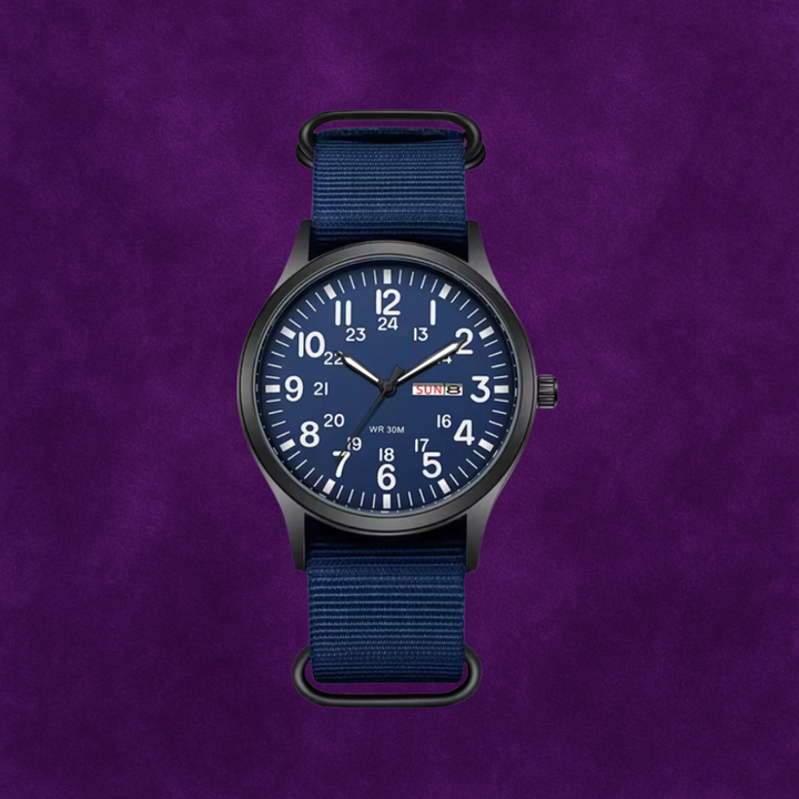 Men's Rugged Outdoor Watch – Waterproof, Scratch-Resistant, Nylon Strap-The Yellow Prime