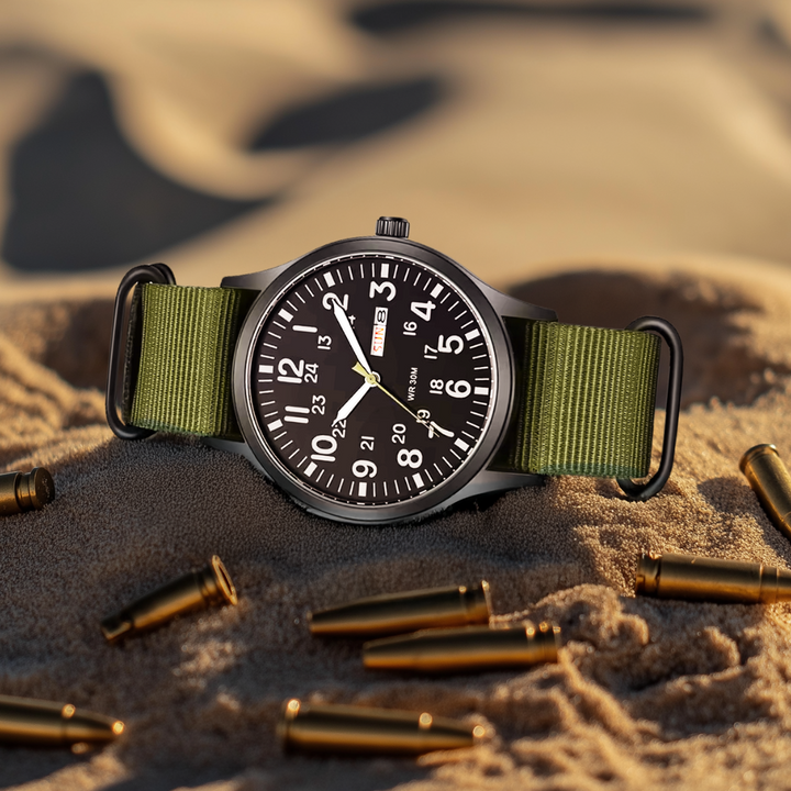 Men's Rugged Outdoor Watch – Waterproof, Scratch-Resistant, Nylon Strap-The Yellow Prime