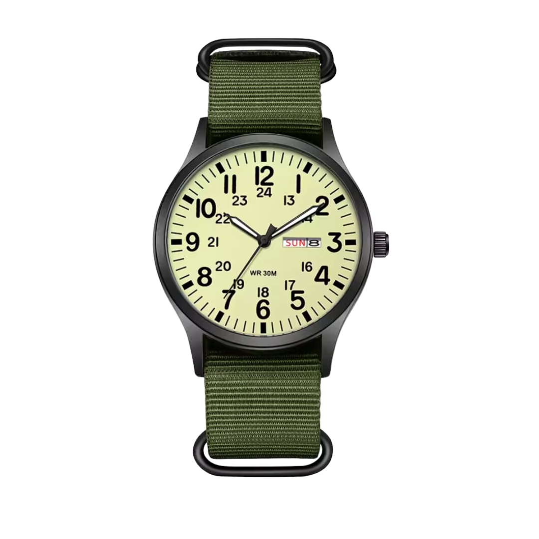 Men's Rugged Outdoor Watch – Waterproof, Scratch-Resistant, Nylon Strap-The Yellow Prime
